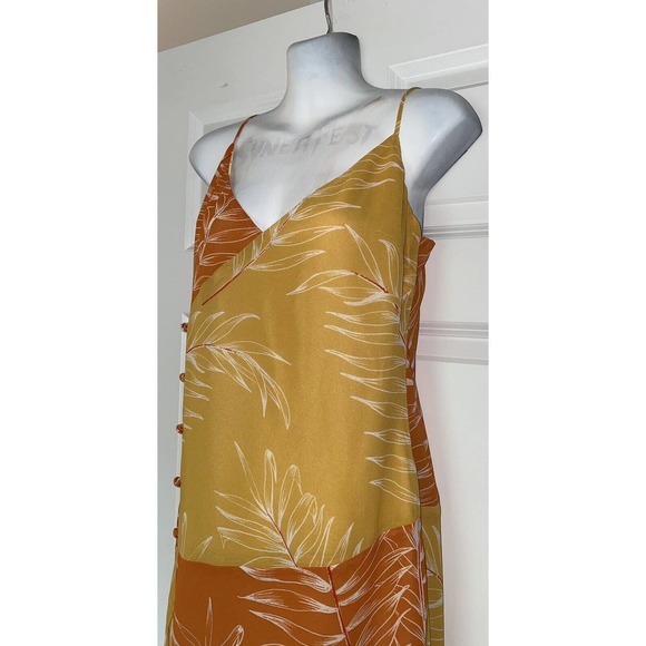 CAMILA COELHO Vivienne midi dress Orange Yellow SMALL revolve w/extra button - Picture 4 of 11